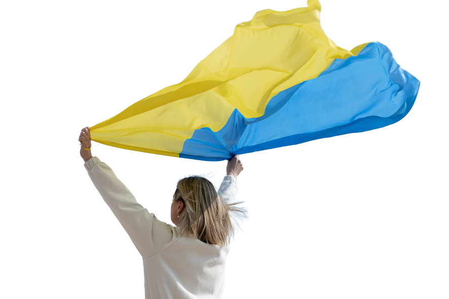 girl with flag